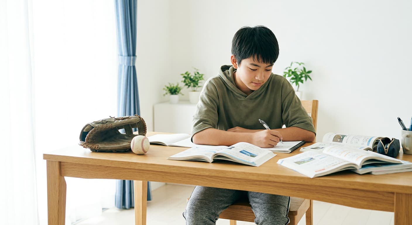 塾なしで部活と受験を両立する中学生