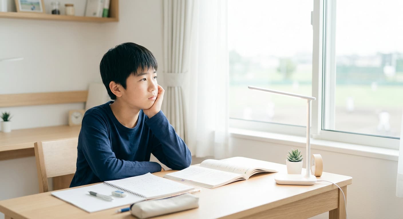 部活動と受験勉強の両立に悩む中学生