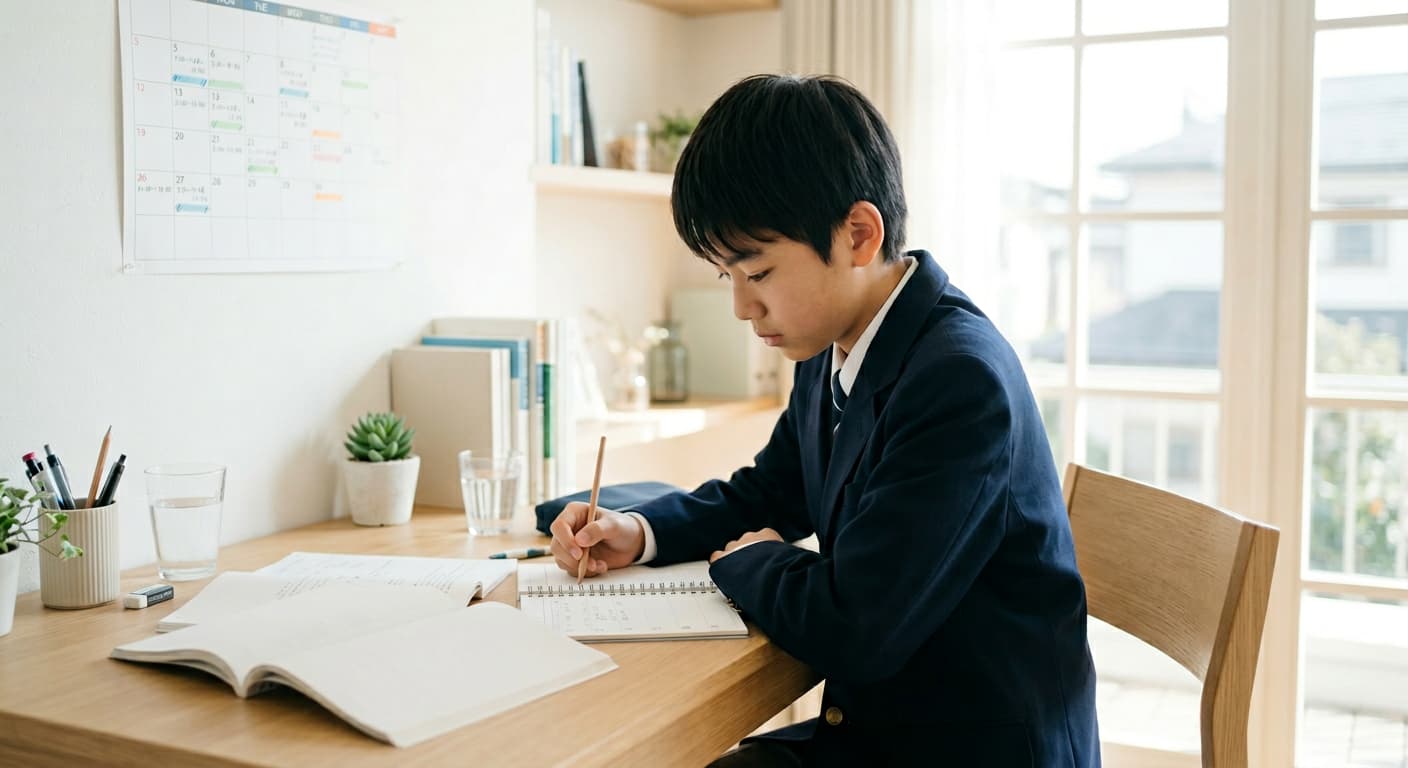 学習計画を立てる学生